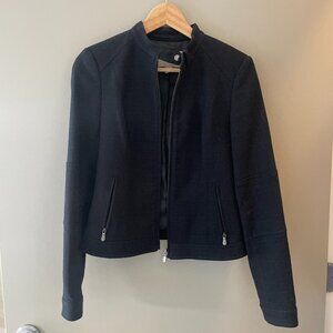 EUC Banana Republic Cotton Moto Biker Jacket Black Size 0